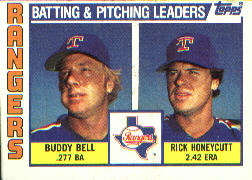 1984 Topps      037      Texas Rangers TL#{Buddy Bell#{Rick Honeycutt#{(Che